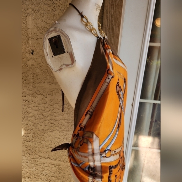 RETRO VINTAGE 1970’S LEATHER CARPETBAGS OF AMERICA BAG, Free Scarf Top - Picture 13 of 16